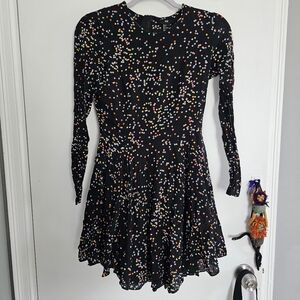 H&M colorful polka dot long sleeve fit flare dress, 6